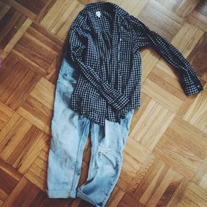 Madewell Boyshirt Black Windowpane